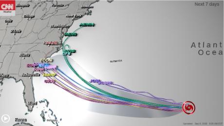 Forecast models for Florence, as of 9:29 a.m. ET Saturday.