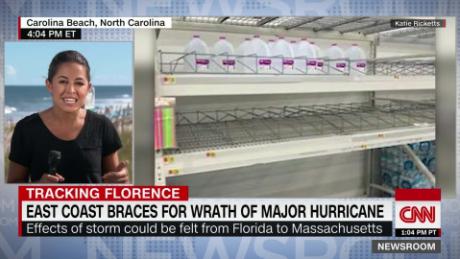 Grocery store shelves were emptied in the Carolinas as Hurricane Florence approached.