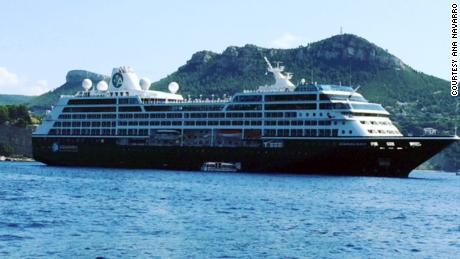  The cruise ship that was Navarro's floating vacation home, docked in Cassis, France