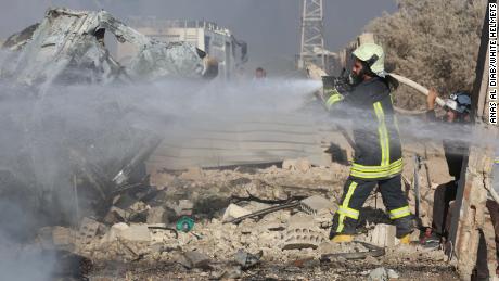 The aftermath of airstrikes on Friday in Khan Sheikhoun.