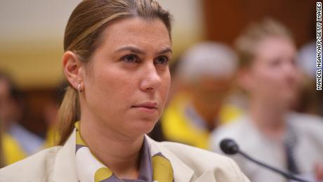 Then-US Deputy Assistant Defense Secretary for International Security Affairs Elissa Slotkin appears before the House Foreign Affairs Committee on "Terrorist March in Iraq: The U.S. Response." in July 2014 on Capitol Hill in Washington, DC. AFP PHOTO/Mandel NGAN (Photo credit should read MANDEL NGAN/AFP/Getty Images)