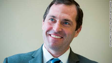 Jason Crow, Democratic candidate for Colorado's 6th Congressional District, is interviewed at the DNC in October 2017. (Photo By Tom Williams/CQ Roll Call)