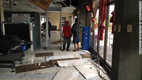 Tuguerarao airport was damaged as Super Typhoon Mangkhut swept past the Philippines.