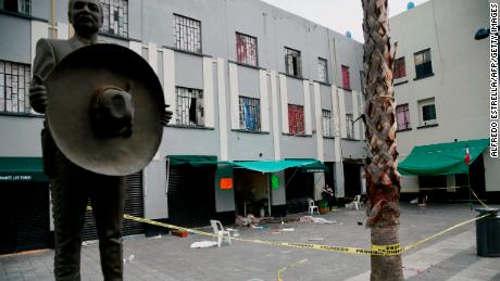 View of the Plaza Garibaldi square in downtown Mexico City on September 15, 2018 a day after gunmen dressed as mariachi musicians killed four people and wounded nine others. - The five assailants carried out the shootings shortly before 10pm on Friday (0300 GMT Saturday) in the busy Plaza Garibaldi -popular with foreign tourists. Neither the motive for the attack nor the identities of the gunmen were known, but the area is located near the Tepito neighbourhood, where a cartel considered the largest criminal organization in the capital operates. (Photo by Alfredo ESTRELLA / AFP)        (Photo credit should read ALFREDO ESTRELLA/AFP/Getty Images)