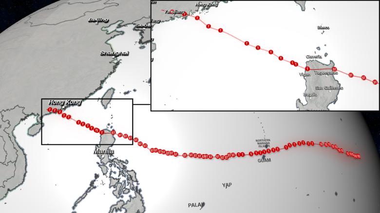 Typhoon Mangkhut&#39;s path of destruction, September 6 - 17.