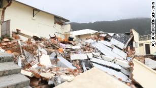 A former school in the Hong Kong village of Shek O was destroyed by Typhoon Mangkhut. 
