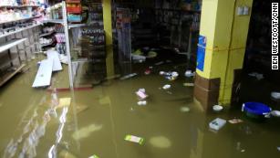 Basements in Macau flooded due to heavy rain brought by the typhoon.