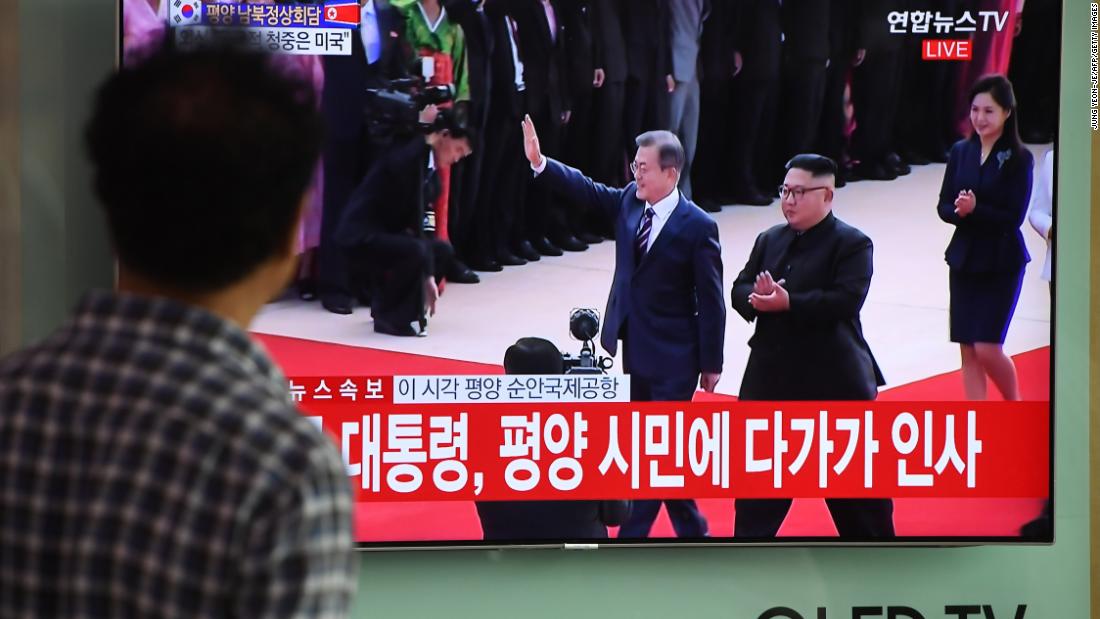 Kim Jong Un hugs Moon Jae-in as inter-Korean summit starts