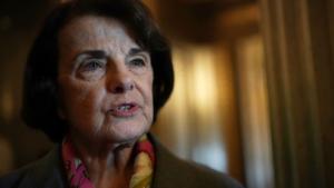 U.S. Sen. Dianne Feinstein speaks to members of the media at the Capitol, Feb. 15, 2018, in Washington, DC. 