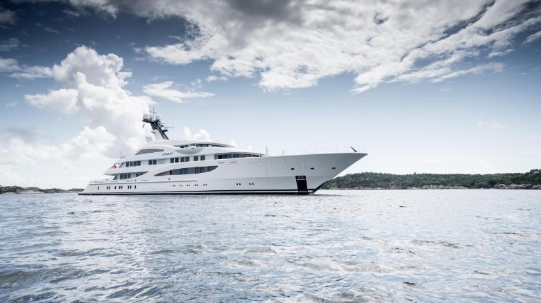 The exterior and interior of the 85-meter superyacht Areti was designed by Winch Design.