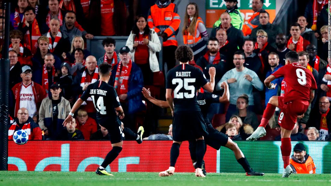 Last season&#39;s beaten finalists Liverpool got off to a perfect start against star-studded PSG. Substitute Roberto Firmino (right) rifled in a stoppage time winner. The Brazilian had started the match on the bench after a cringe worthy eye injury but proved the hero in the 3-2 victory.