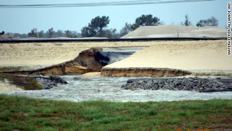 A breach at the L.V. Sutton Power Station outside Wilmington, North Carolina.