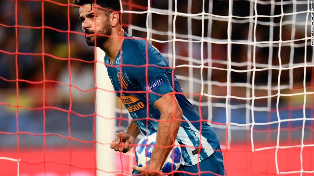 Diego Costa converted Antoine Griezmann&#39;s sensational pass to begin Atletico Madrid&#39;s comeback against Monaco. The visitors fought back from an early goal down to beat the French side 2-1. 