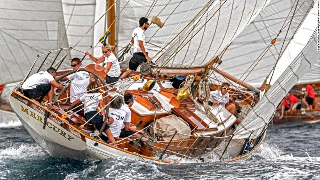 Alfred Farre&#39;s chosen photograph shows the Mercury&#39;s crew near Barcelona during the XI Puig Vela Clàssica.