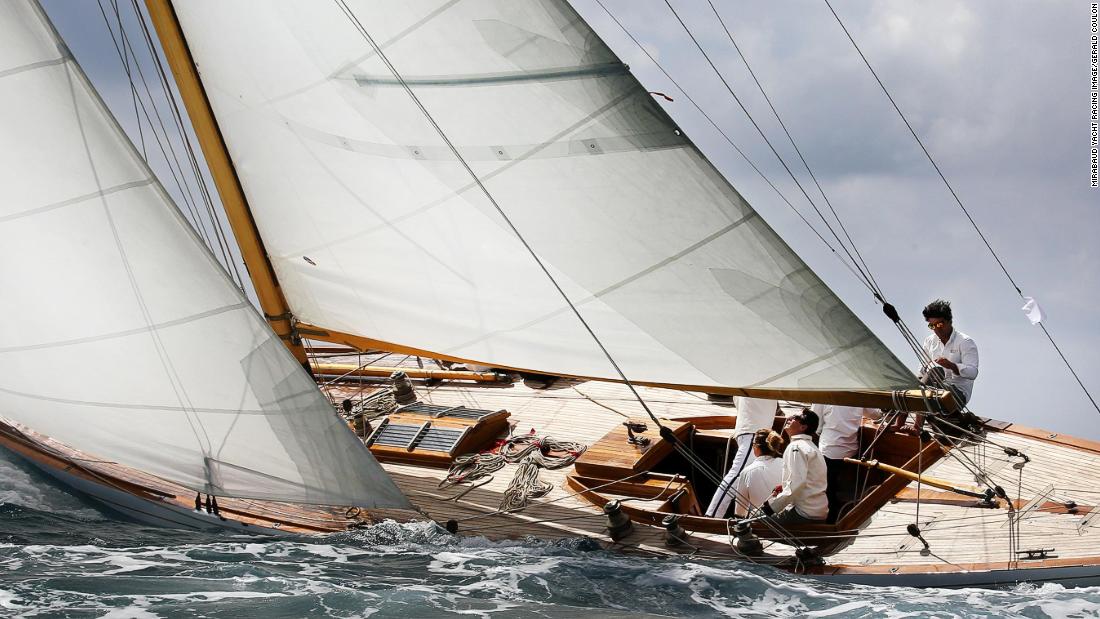 Les Voiles de Cassis is a regatta for old sailing ships in Cassis, France. Gérald Coulon took a classic shot of Irene VIII and her crew on a cloudy day. 