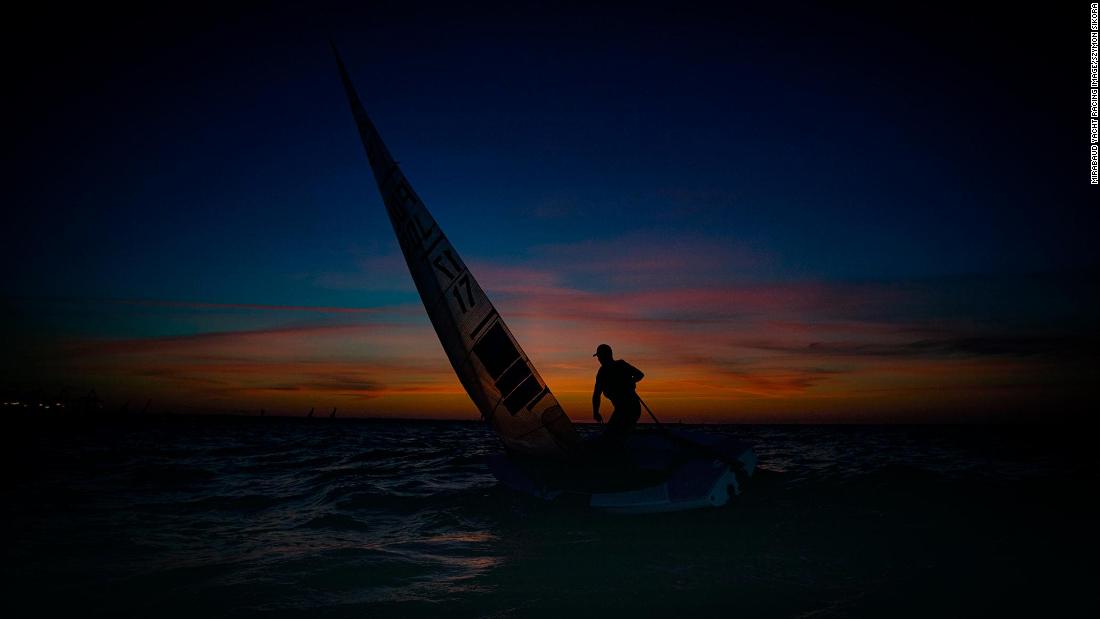 Polish photographer Szymon Sikora captured sailor Piotr Kula training before the Volvo Gydnia Sailing Days in Gdańsk.