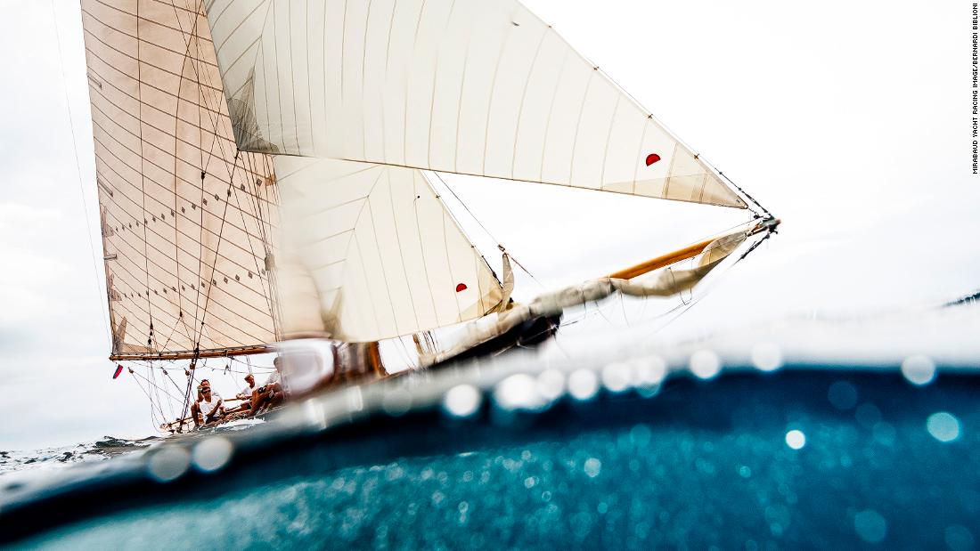 Bernardí Bibiloni captured Marigan 1898, a traditional sailboat, during the XXIV Regatta Illes Balears Clàssics off the coast of Mallorca, Spain.