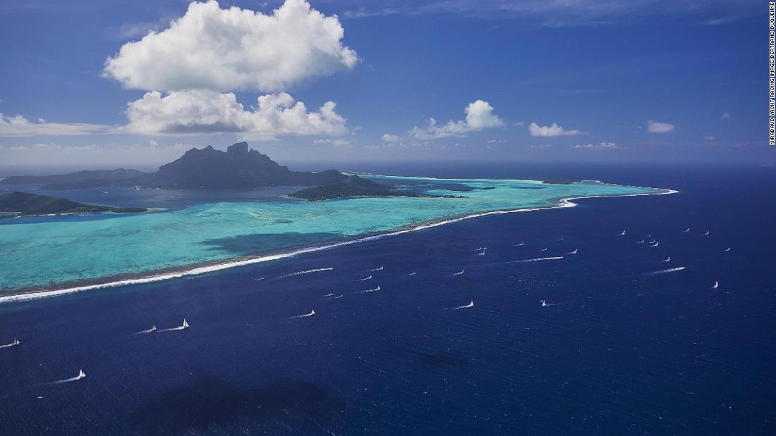 Bertrand Duquenne took this long shot of the Tahiti Pearl Regatta in Bora-Bora from an airplane. &quot;When you see these kind of pictures from the window of your day office, you think you&#39;re lucky,&quot; he says.