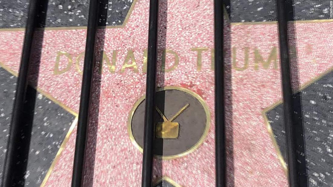 Trumps Hollywood Walk Of Fame Star Placed Behind Bars Cnn