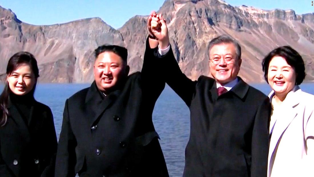 Moon, Kim Visit Sacred Mountain - Cnn Video