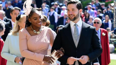 US tennis player Serena Williams and her husband Alexis Ohanian at Prince Harry and Meghan&#39;s wedding.