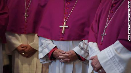 German Bishops take part in the opening mass at the German Bishops&#39; Conference on September 25, 2018 in the cathedral in Fulda, western Germany. - Germany&#39;s Catholic Church is due on September 25, 2018 to confess and apologise for thousands of cases of sexual abuse against children, part of a global scandal heaping pressure on the Vatican. It will release the latest in a series of reports on sexual crimes and cover-ups spanning decades that has shaken the largest Christian Church, from Europe to the United States, South America and Australia. (Photo by Arne Dedert / dpa / AFP) / Germany OUT        (Photo credit should read ARNE DEDERT/AFP/Getty Images)