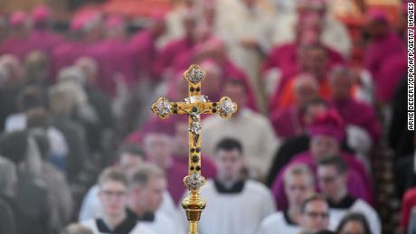 Members of the German Bishops&#39; Conference at the opening Mass of the conference on September 25 in the city of Fulda in central Germany.