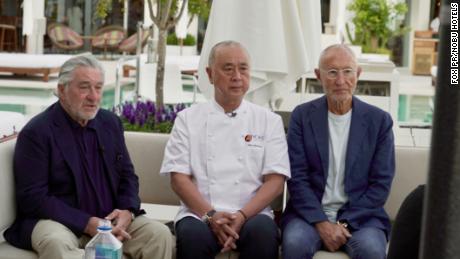 Robert De Niro with his co-founders Nobu Matsuhisa and Meir Teper (left to right).