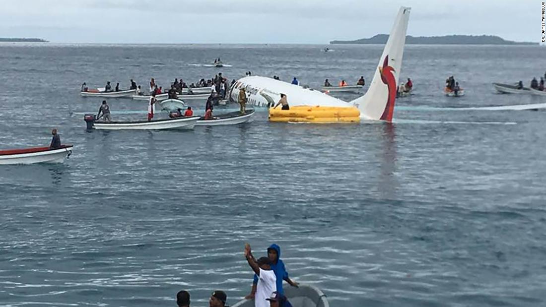 plane landing on water