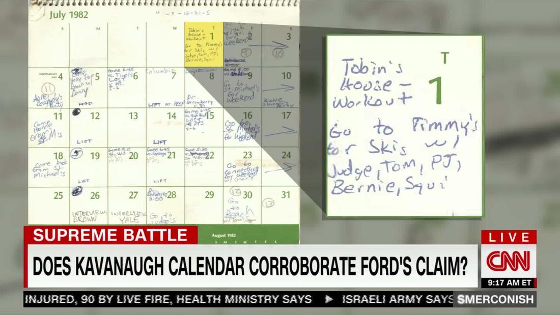 Does Kavanaugh calendar corroborate Ford's claim? CNN Video