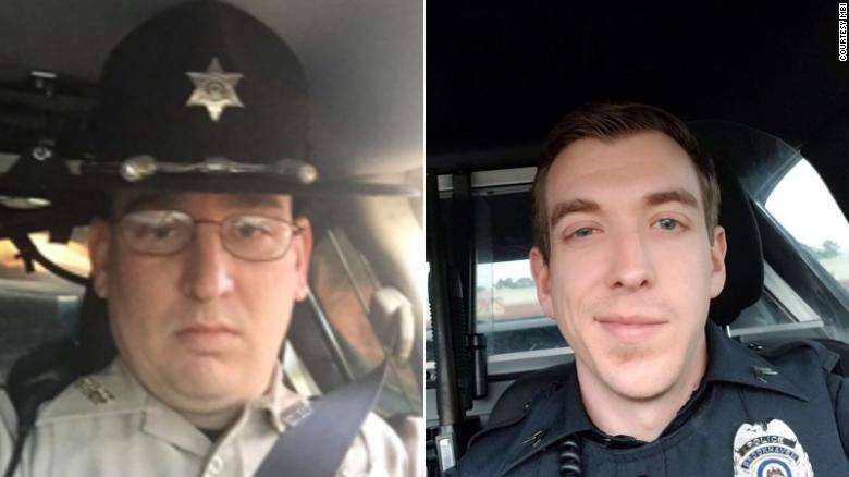 From left: Patrolman James White, 35, and Cpl. Zach Moak, 31