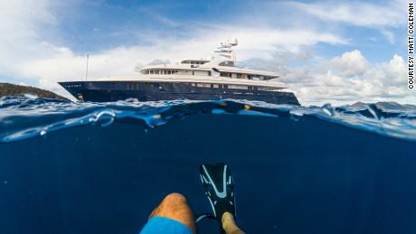 The 222ft superyacht Archimedes has been used for a shark-tagging expedition.