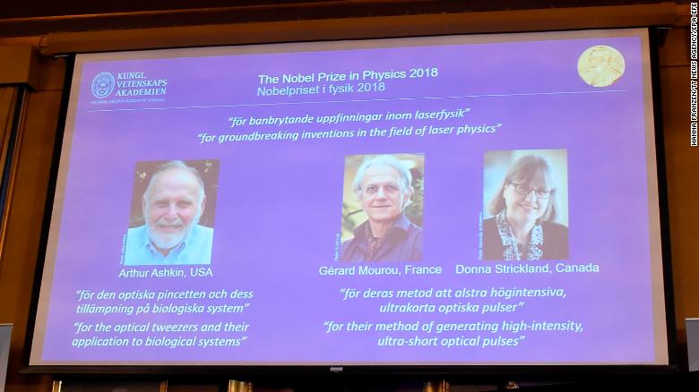 The Nobel laureates in Physics are announced at the Royal Swedish Academy of Sciences in Stockholm, Sweden.