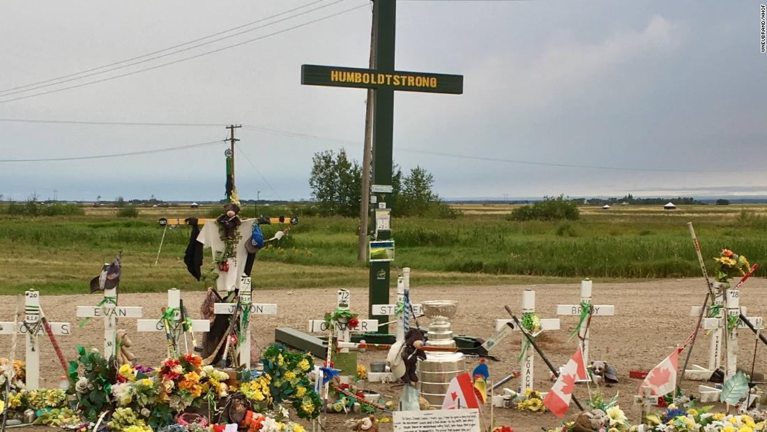 Washington Capitals forward Chandler Stephenson brought the Stanley Cup to the Humboldt Broncos memorial site in Saskatchewan, Canada. 