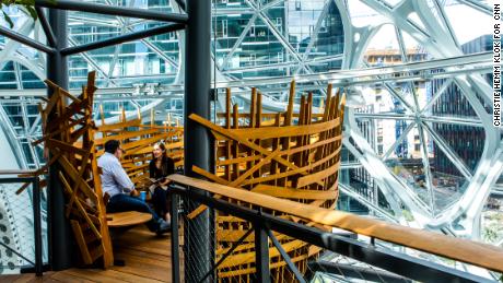 The "bird's nest" is a communal space within the Spheres used for meetings.