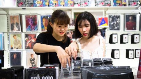 A shop selling K-pop merchandise in SM Town, in Seoul.