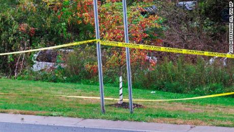 The limousine landed in the woods in the wreck.