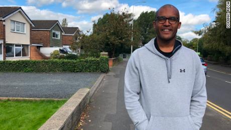 Former footballer, Clarke Carlisle, outside his home in Preston, Lancashire. 