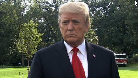 President Trump spoke to reporters on the South Lawn of the White House 10/09.