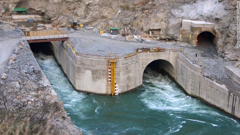 Water flows through tunnels at the site of the Punatsangchhu hydro-electric power project in Wangdue, Bhutan.