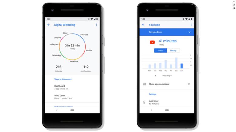 Google&#39;s Digital Wellbeing dashboard in Android Pie