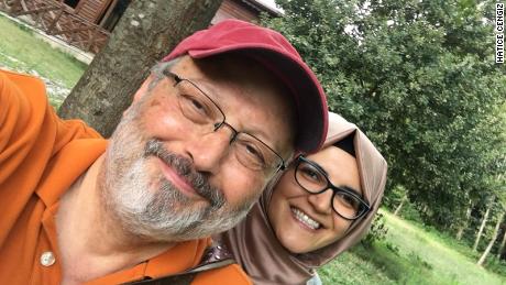 Missing Saudi Journalist Jamal Khashoggi with his fiance Hatice Cengiz.