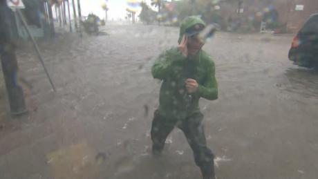 CNN Meteorologist Derek Van Dam reports inside Hurricane Michael
