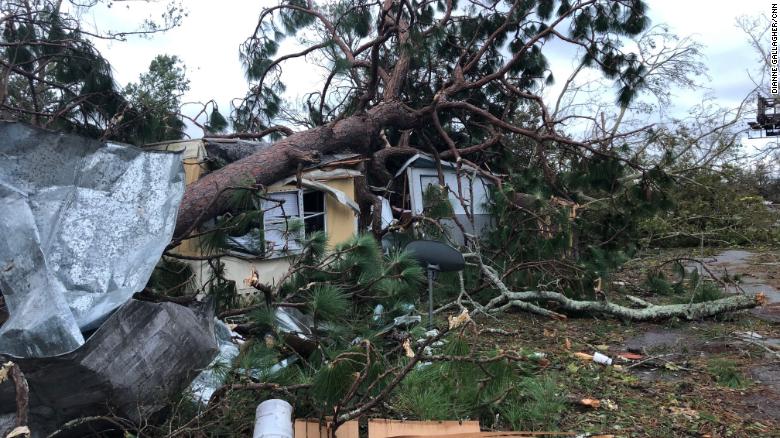 Residents said almost all homes in a Panama City mobile home park were damaged.