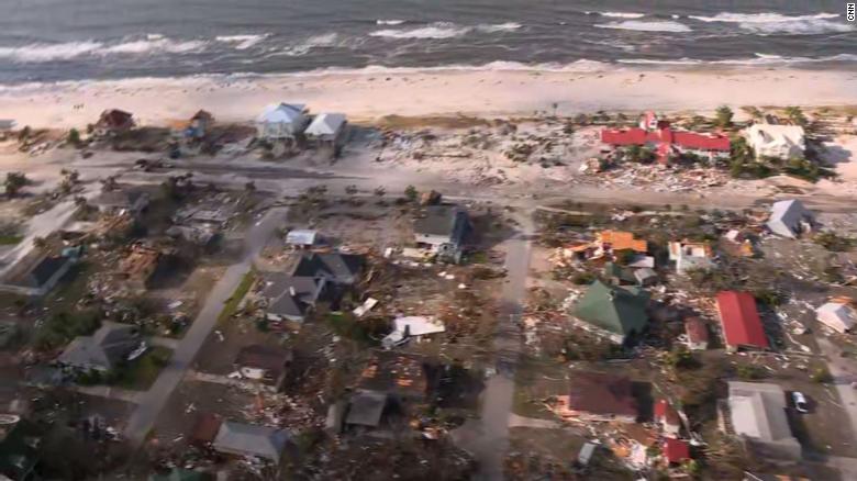 Much of Mexico Beach is in ruins Thursday after Michael's landfall a day earlier. 