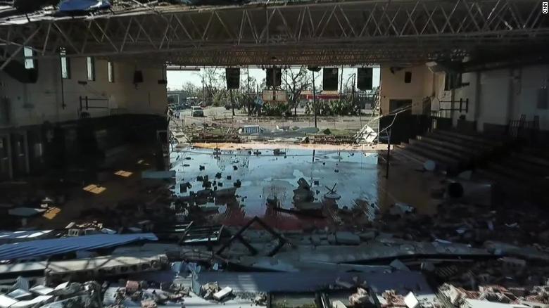 Hurricane Michael ripped off walls from Jinks Middle School in Panama City, Florida. 