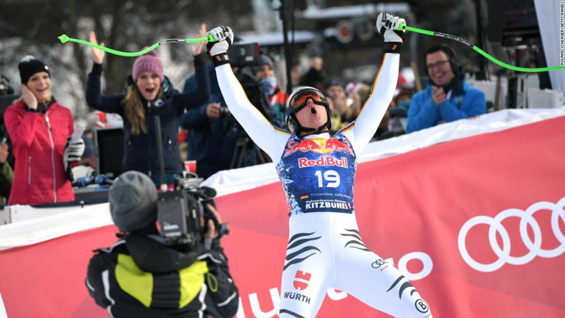 The 2018 Kitzbuehel downhill went to shock winner Thomas Dressen of Germany. 