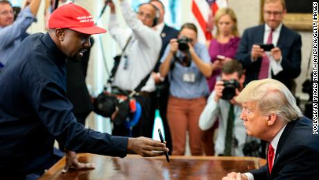 Kanye West and President Donald Trump during last week's meeting in the Oval office. 