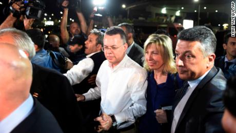 Released US pastor Andrew Brunson returns to US, meets with Trump