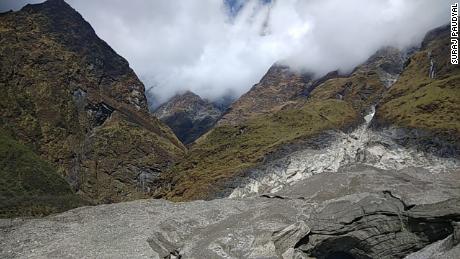 An image of Mount Gurja shared by rescue workers.